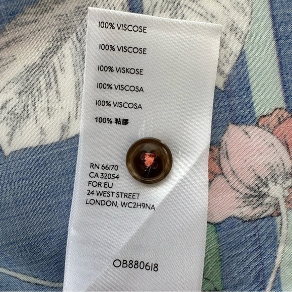 Maeve button  down shirt with v-neck, long sleeves & tie at waist, floral print - Picture 13 of 13